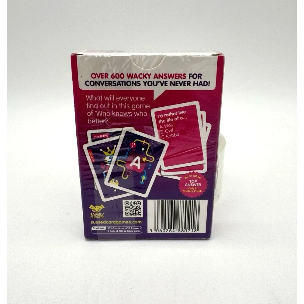 SUSSED? MYSTERY PURPLE - FAMILY SCENARIO CARD GAME - PARTY GAME - GAMES TO GET